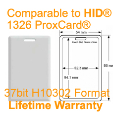 Clamshell Proximity Card-37bit H10302 Compare to HID Prox II  1326